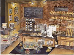 Artisan Bakery Café Counter, IntreXDesign, watercolor painting