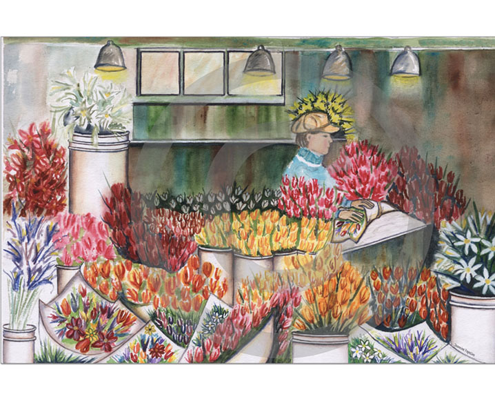 11" x 17" San Francisco's Flower Shop