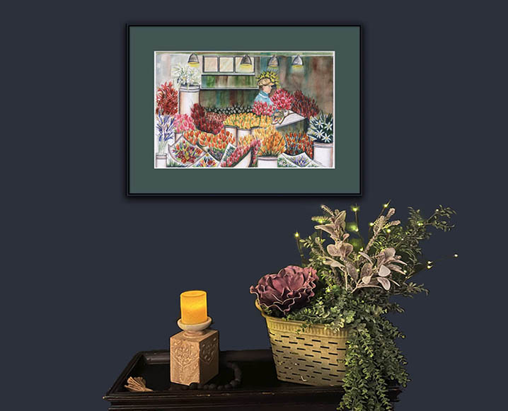 Flower Shop Painting in Entranceway