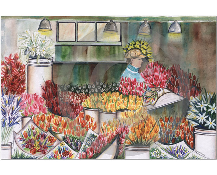 8" x 10" San Francisco's Flower Shop