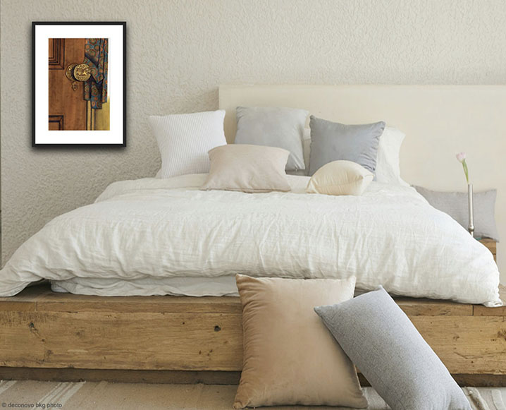 Bedroom with Vintage Door painting