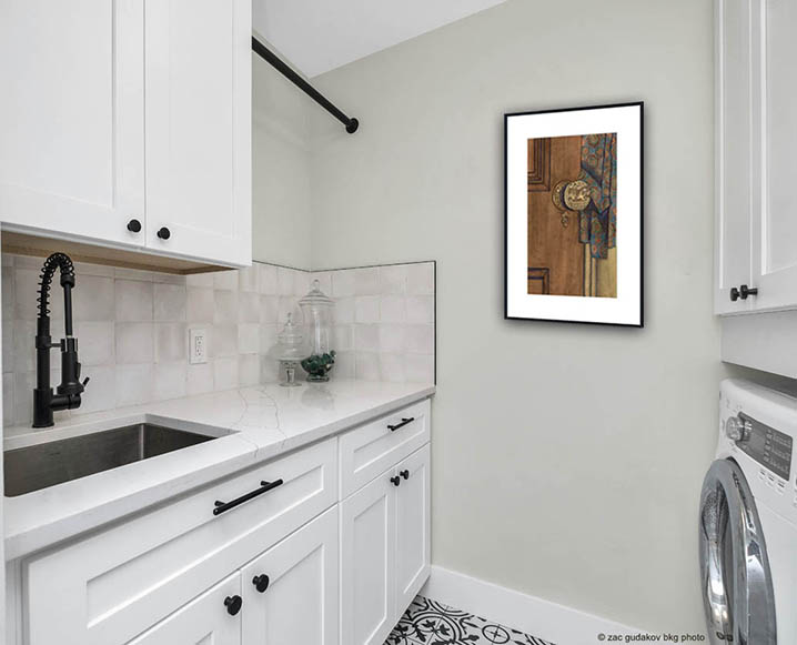 Laundary room with Vintage Door Painting