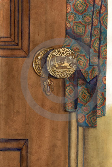 Vintage Door with Paisley Robe