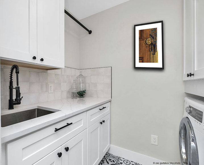 Laundary room with Vintage Door Painting
