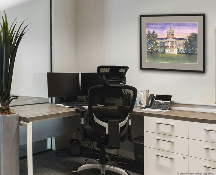 University of Rochester Rush Rhees Painting in office setting