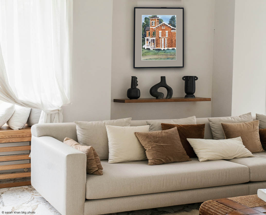Victorian Brick House painting in family room