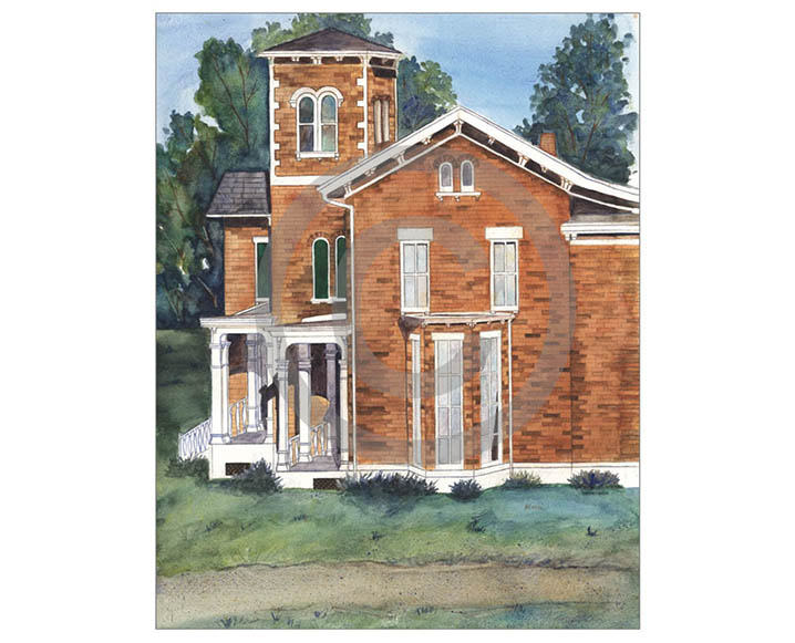 22 x 28 Victorian Brick House Print