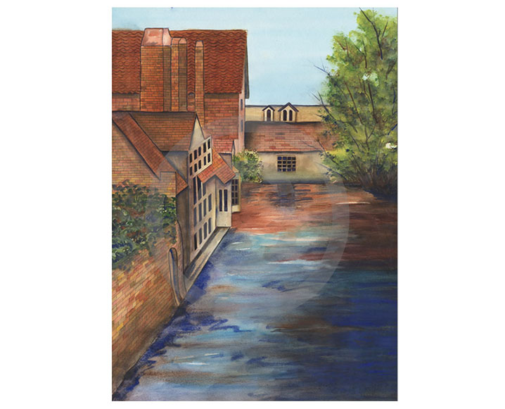 16 x 22 Reflections Brugge Watercolor Print