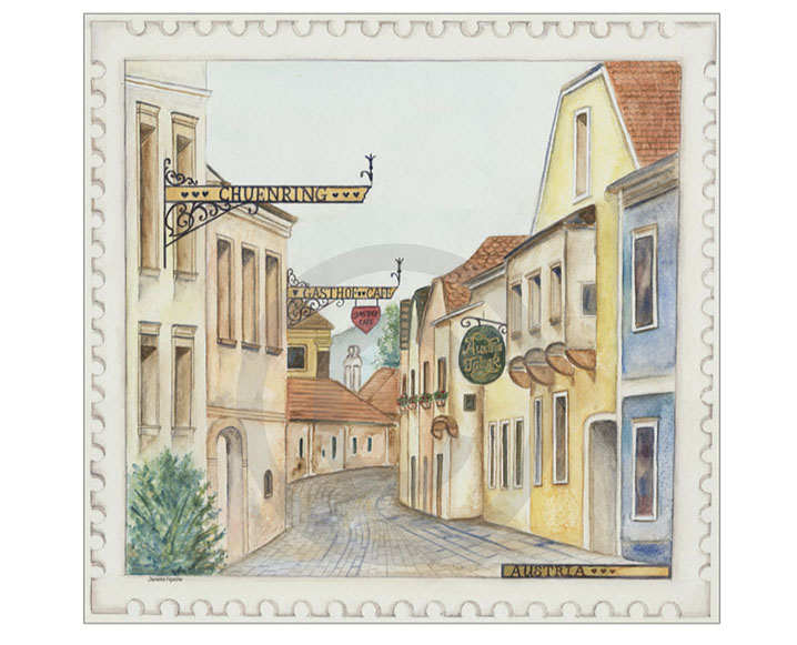 24" x 23" Chuenring, Austria Village Poster