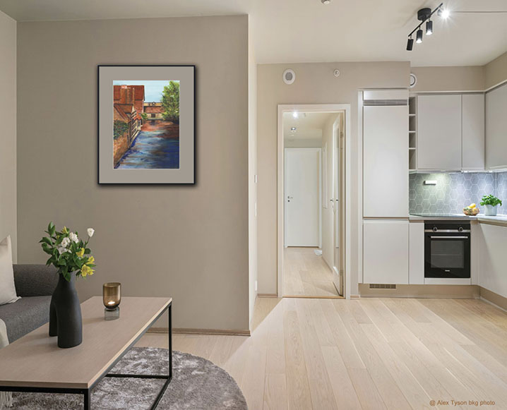 Family room Reflections Brugge Gray Mat Framed