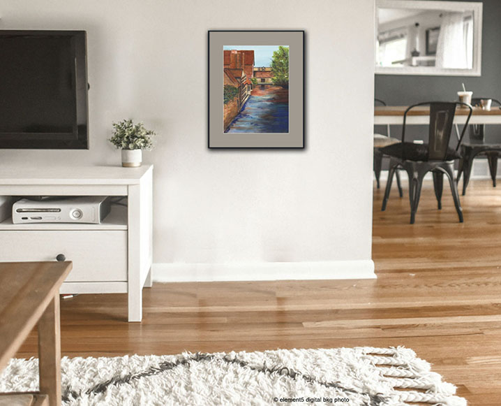 Living room Reflections Brugge Gray Mat Framed