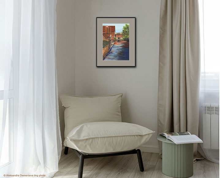 Reading Room Reflections of Brugge Gray Mat Framed