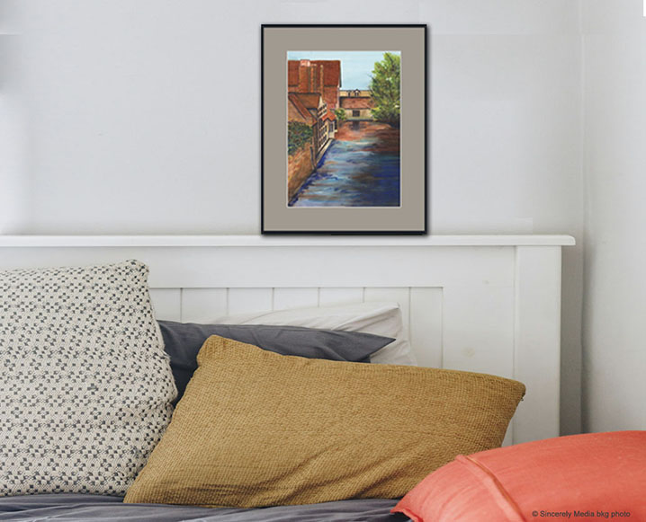 Bedroom Reflections Brugge Gray Mat Framed
