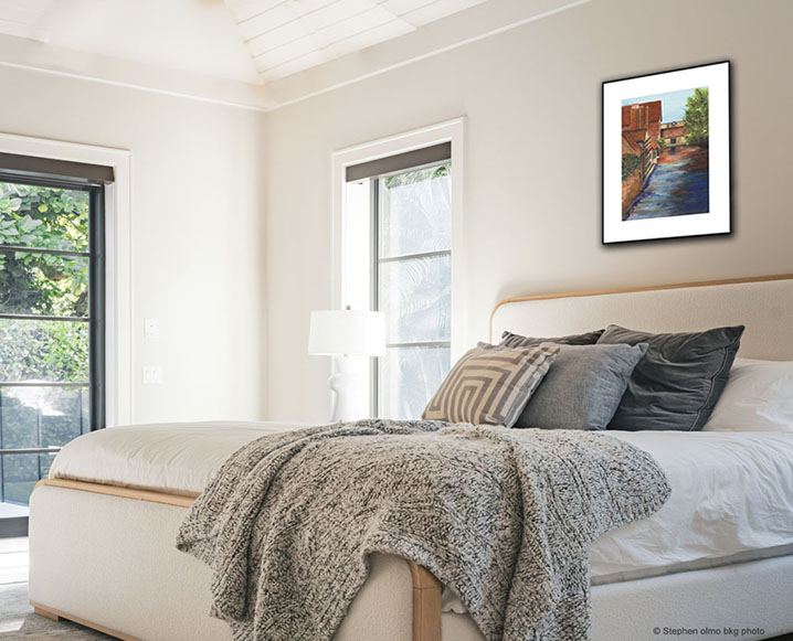 bedroom Reflections Brugge White Mat Framed